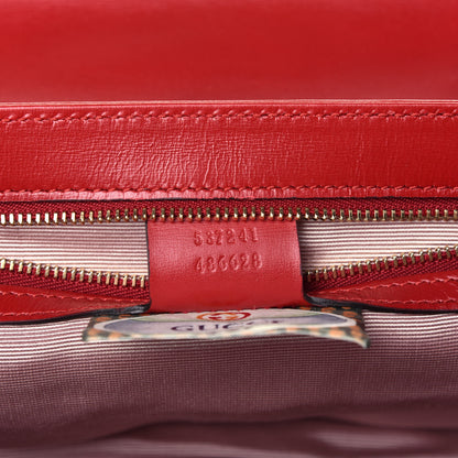 Gucci Vitello Palmellato Lux Crystal Medium Rajah Shoulder Bag Hibiscus Red Multicolor 8 of 10