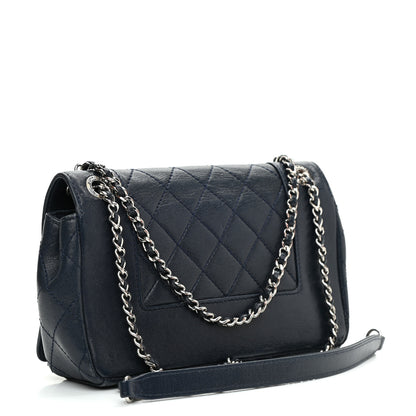 Chanel Sheepskin Quilted Small Vintage Mademoiselle Flap Navy 2 of 8