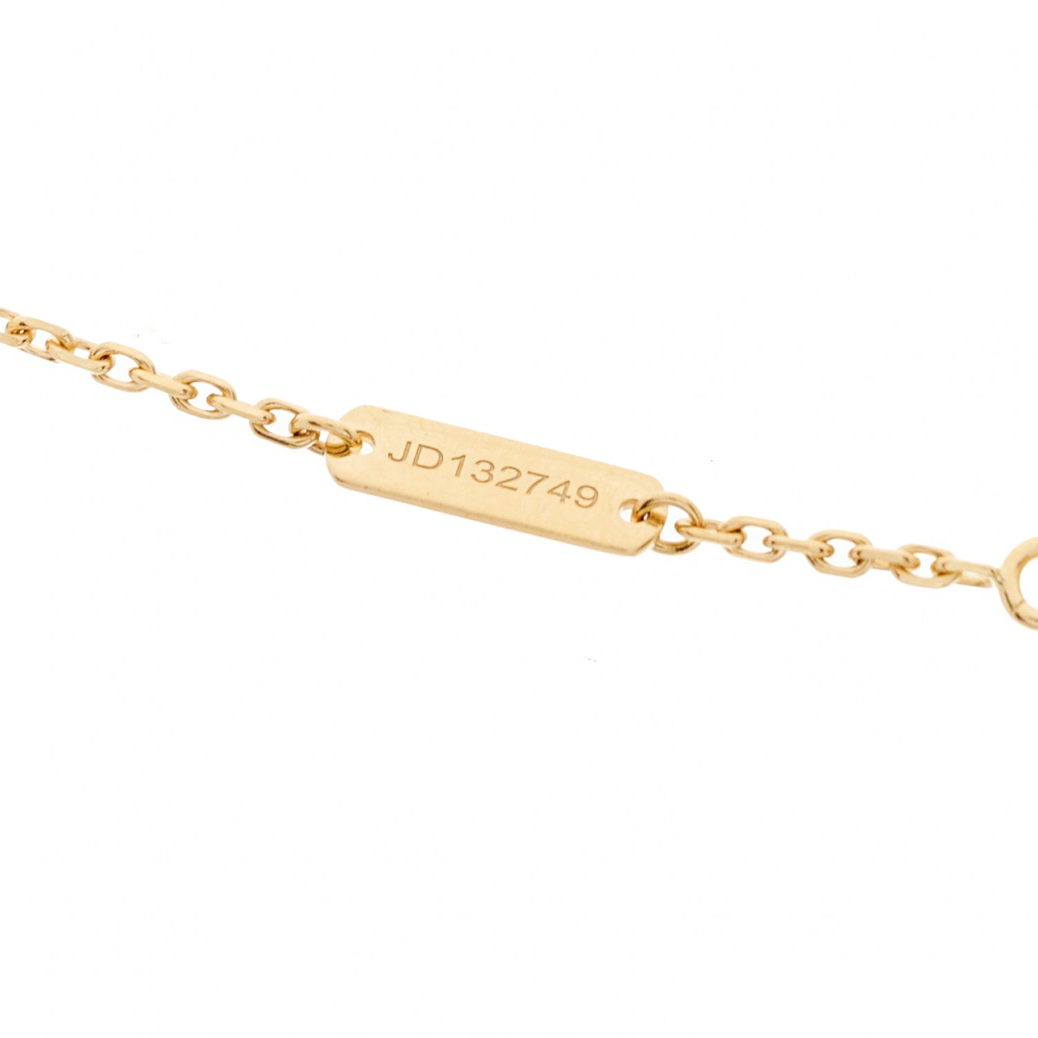 Van Cleef & Arpels 18K Yellow Gold Guilloche Vintage Alhambra Pendant Necklace 6 of 7