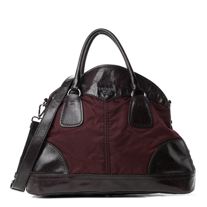 Prada Nylon Tessuto Vitello Shine Tote Granato 1 of 4