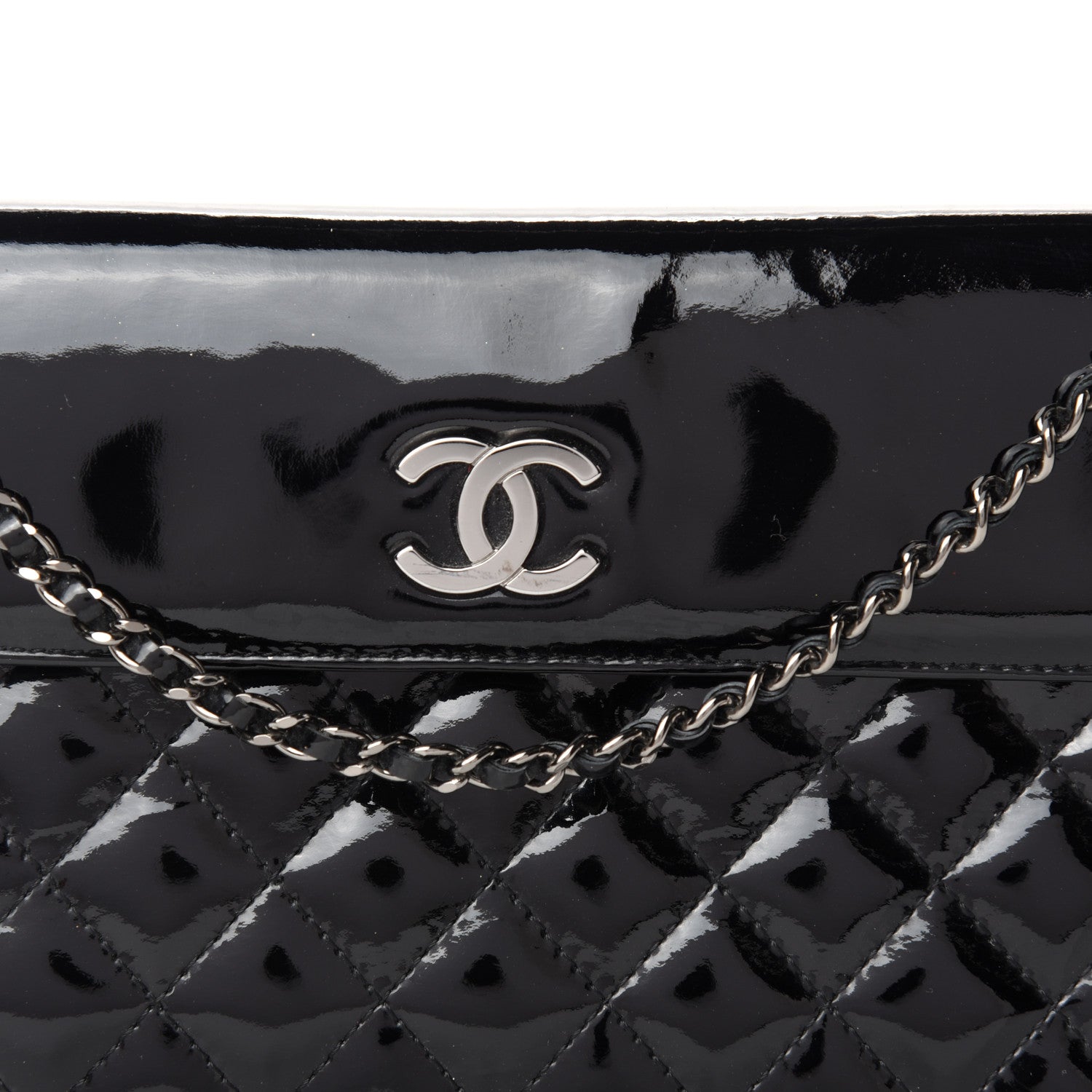 Chanel Patent Quilted Double Sided Crossbody Bag Black 10 of 10