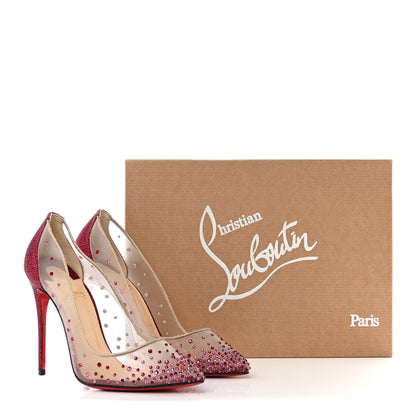 Christian Louboutin Rete Glitter Mini Specchio Strass Follies 100 Pumps 36 Cassis 12 of 12