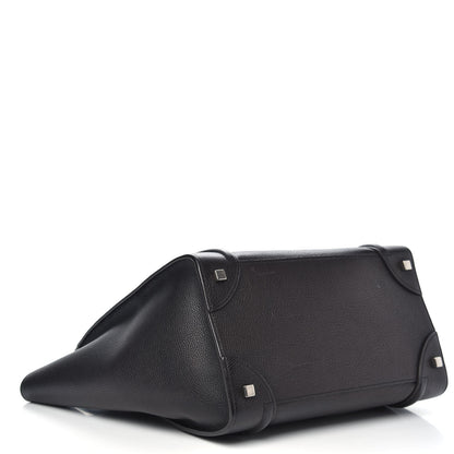 Celine Drummed Calfskin Mini Luggage Black 4 of 14