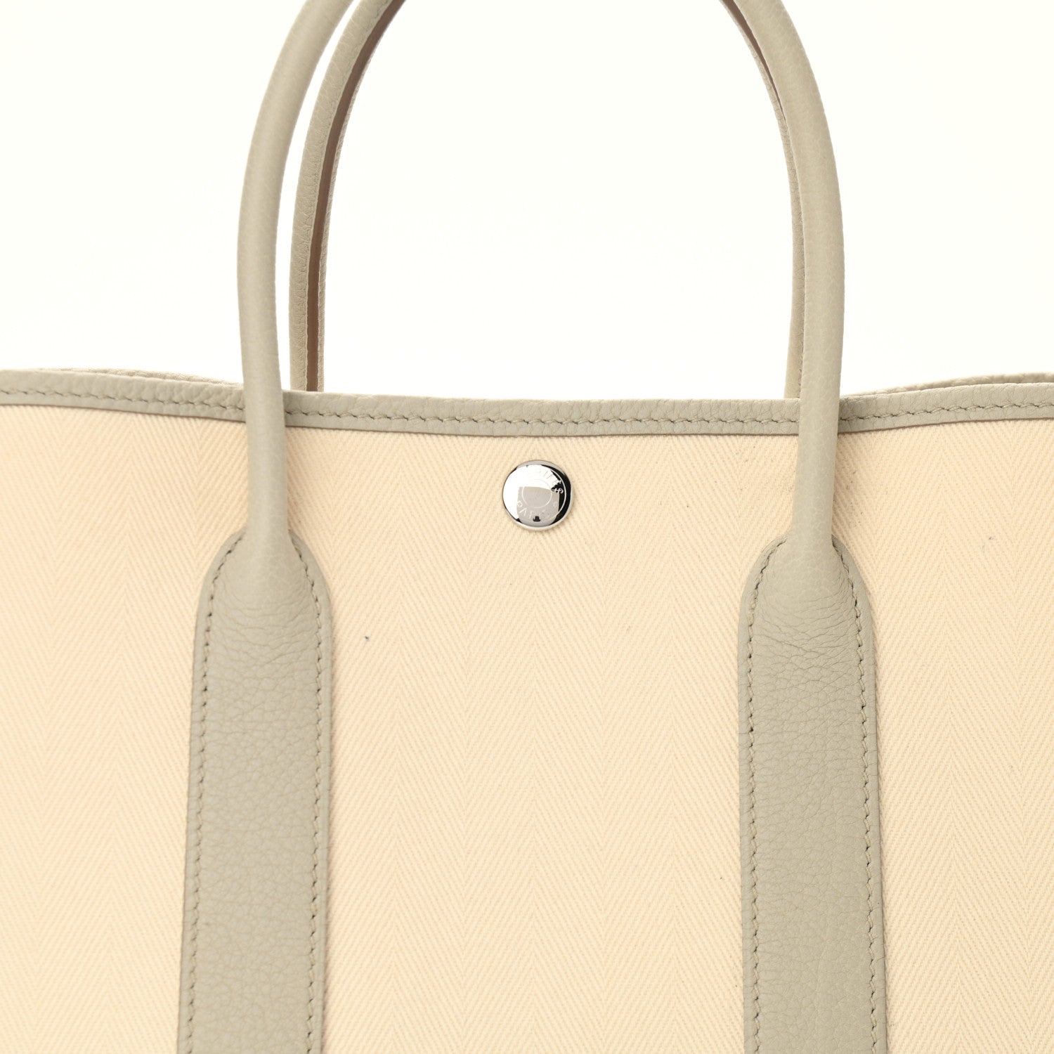 Hermes Chevron Herringbone Toile Negonda Garden Party 30 TPM Tote Nata Beton 8 of 11