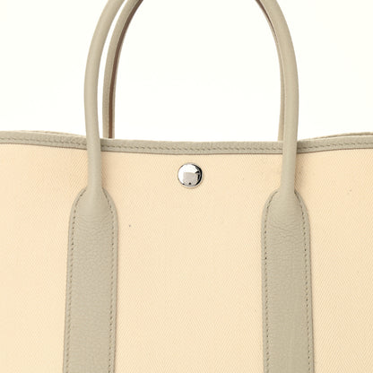 Hermes Chevron Herringbone Toile Negonda Garden Party 30 TPM Tote Nata Beton 8 of 11