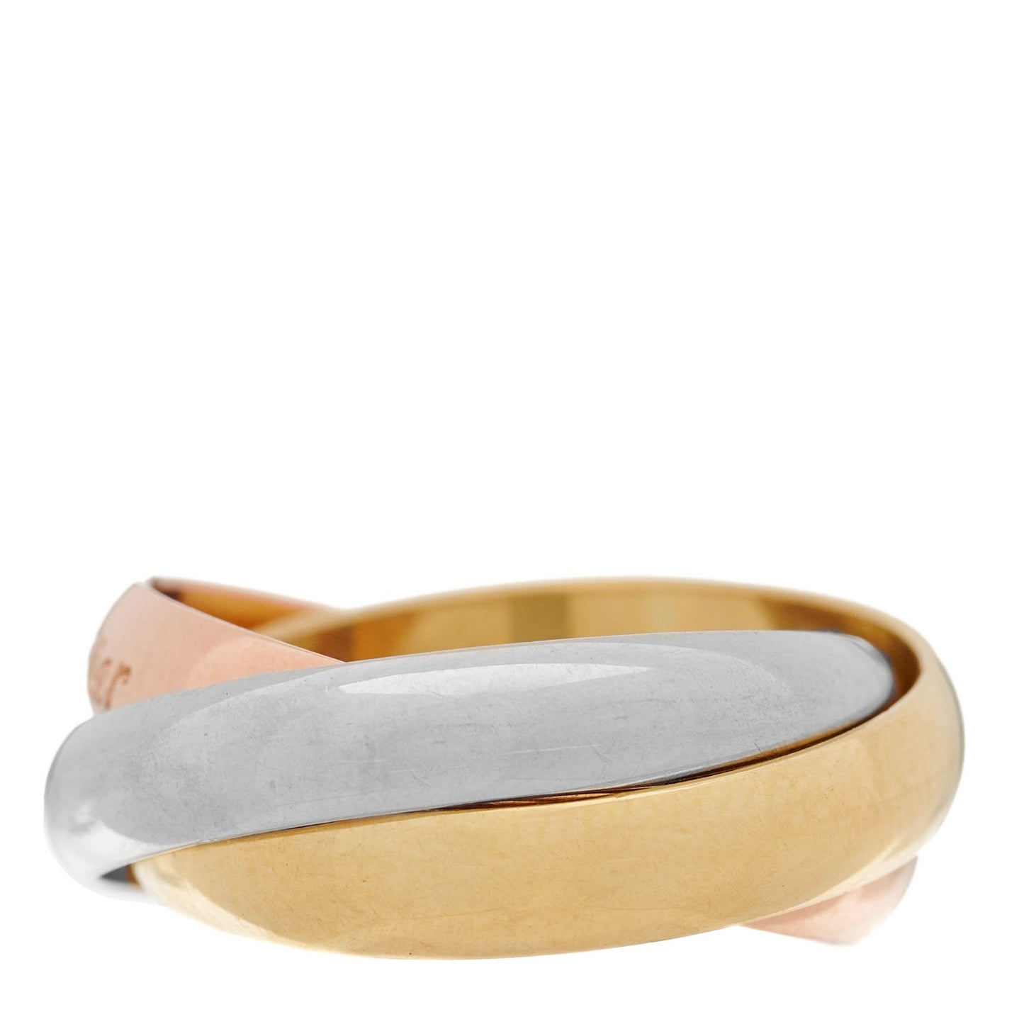 18K Pink Yellow White Gold Classic Les Must De Cartier Trinity Ring 50 5.25