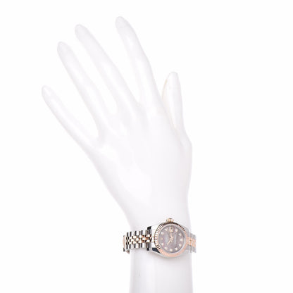 Rolex Stainless Steel 18K Everose Gold Black Mother of Pearl Diamond 26mm Oyster Perpetual Datejust Watch 2 of 8