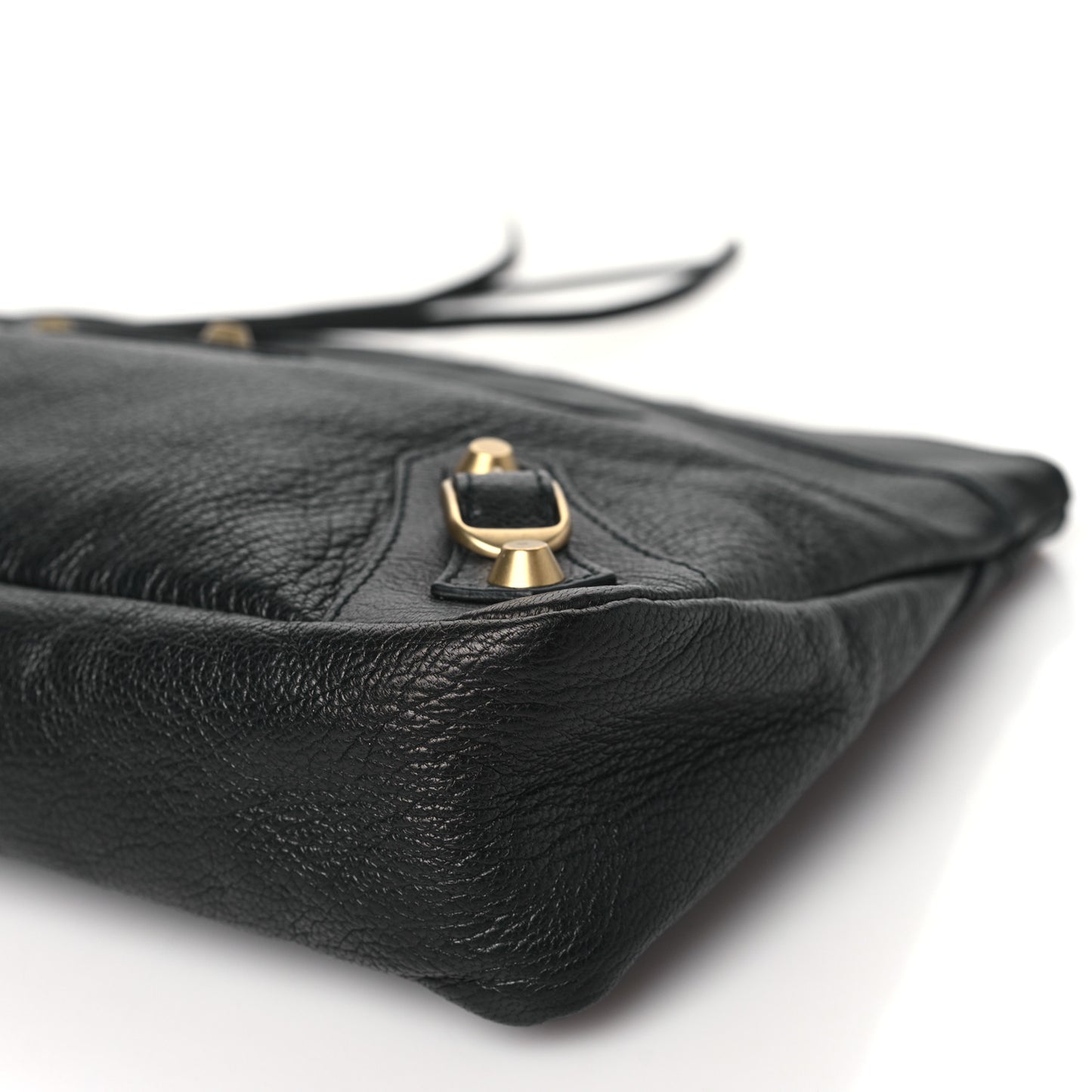 Chevre Classic Gold Hardware Premier Clutch Black