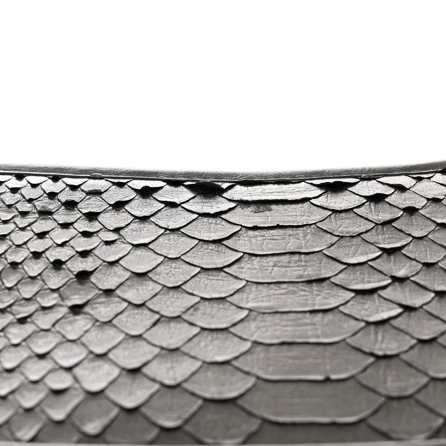 Metallic Snakeskin Small Gabrielle Hobo Pewter