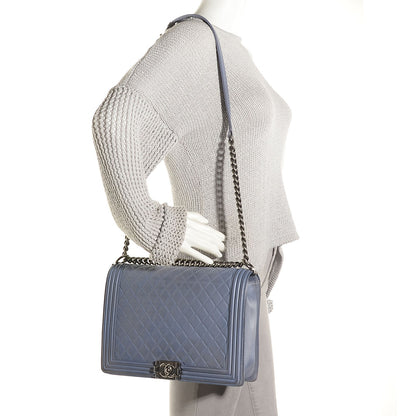 Chanel Lambskin Quilted Large Boy Flap Light Blue 2 of 10