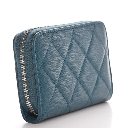 Chanel Caviar Quilted Zip Coin Purse Dark Green 4 of 8