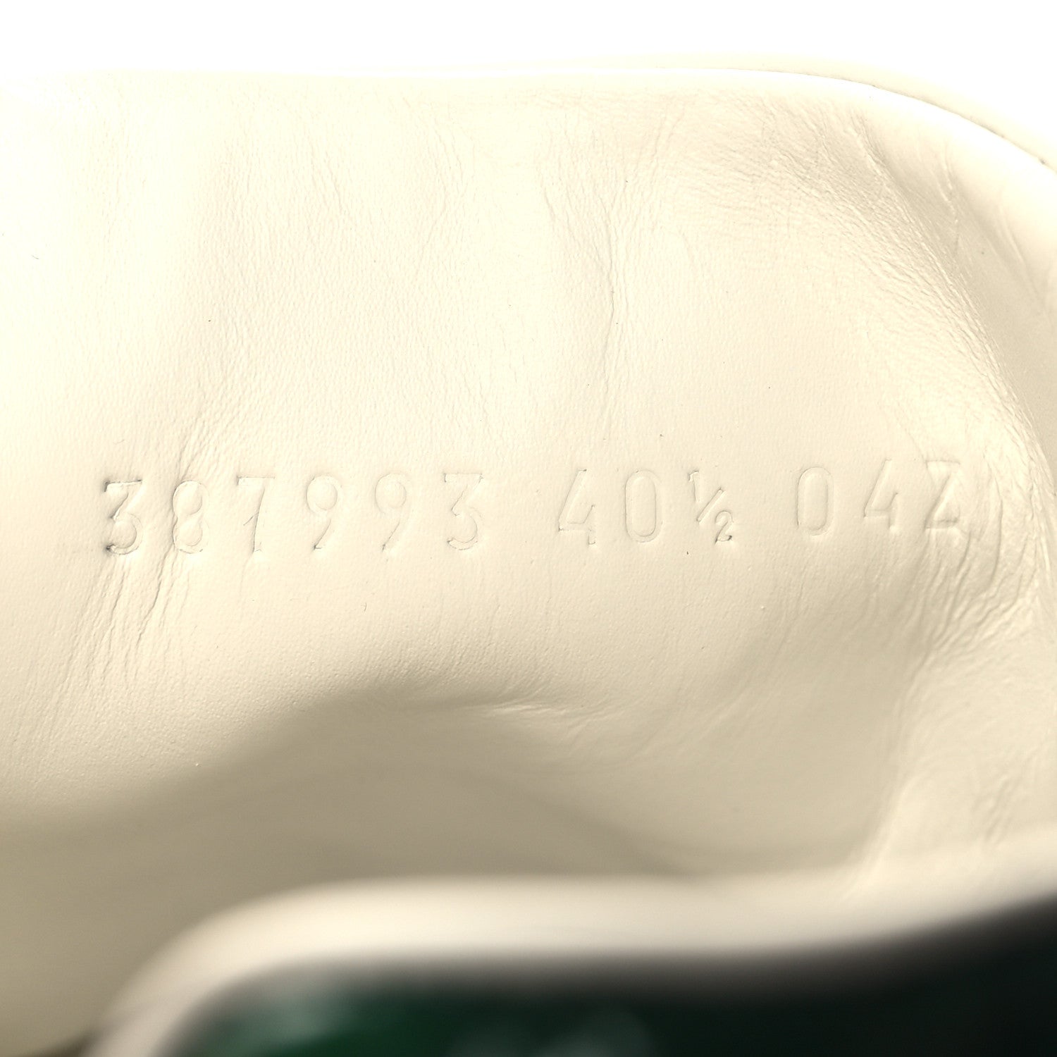 Gucci Calfskin Crocodile Web Womens Ace Sneakers 40.5 White Green 6 of 9