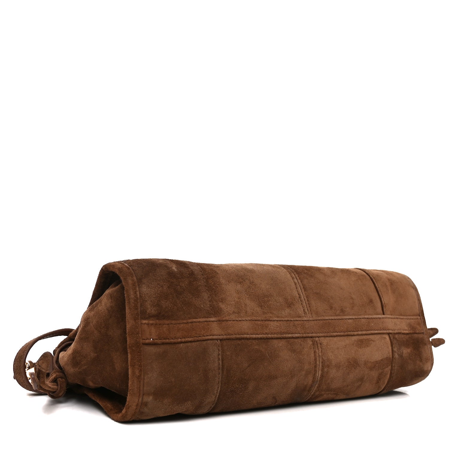 Prada Suede Triangle Medium Bonnie Shoulder Bag Cacao 4 of 9