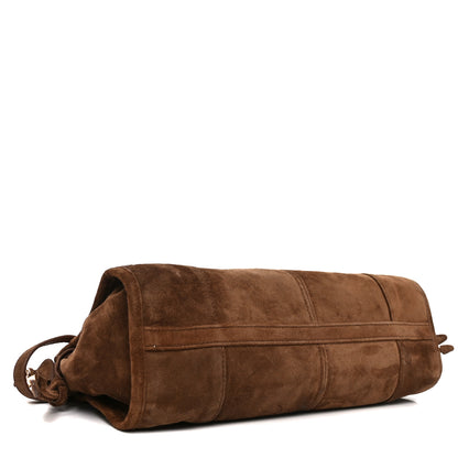 Prada Suede Triangle Medium Bonnie Shoulder Bag Cacao 4 of 9