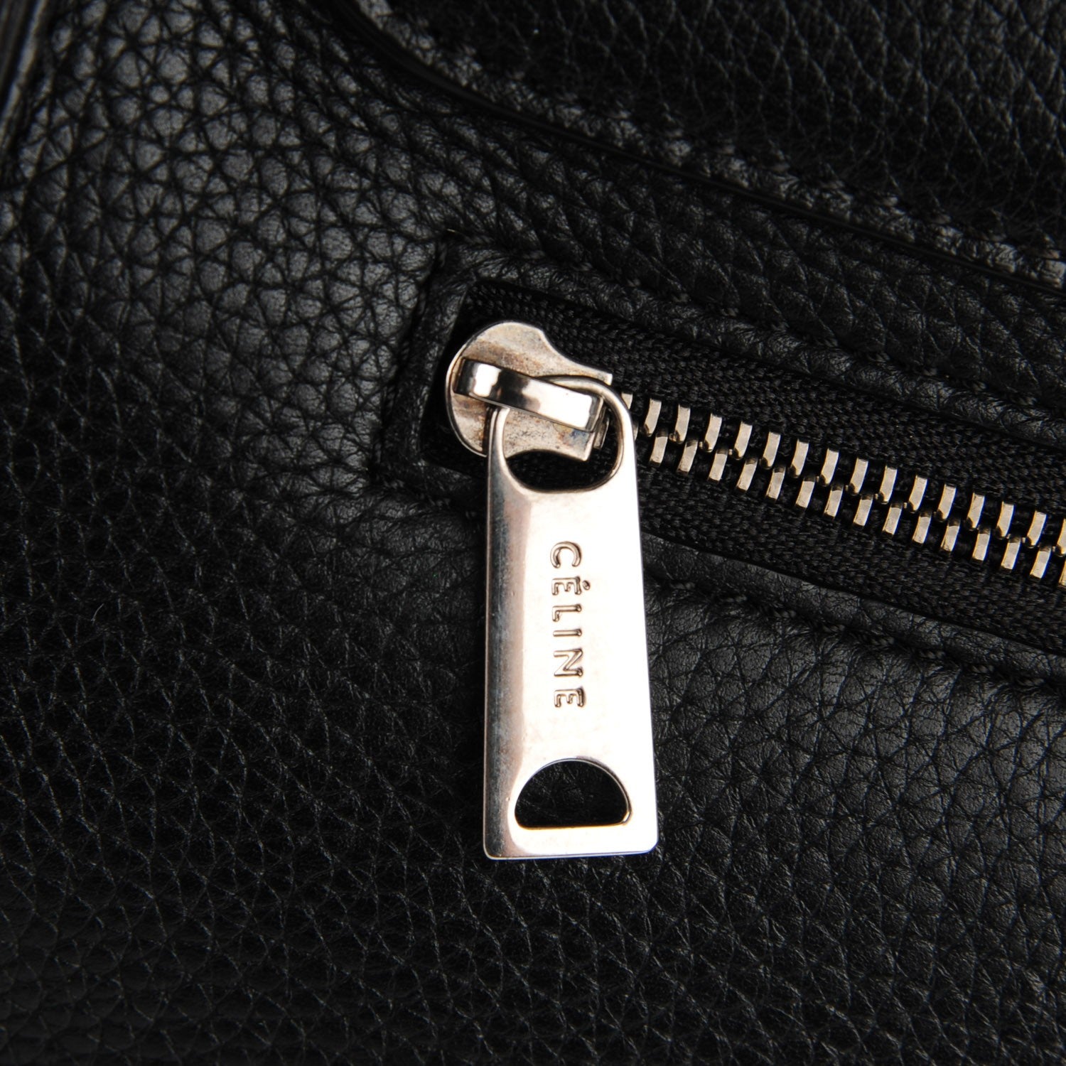 Celine Drummed Calfskin Suede Medium Trapeze Black 5 of 9