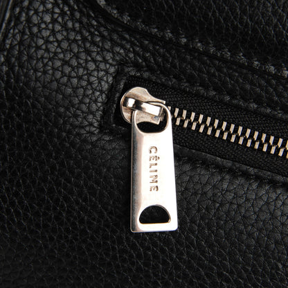 Celine Drummed Calfskin Suede Medium Trapeze Black 5 of 9