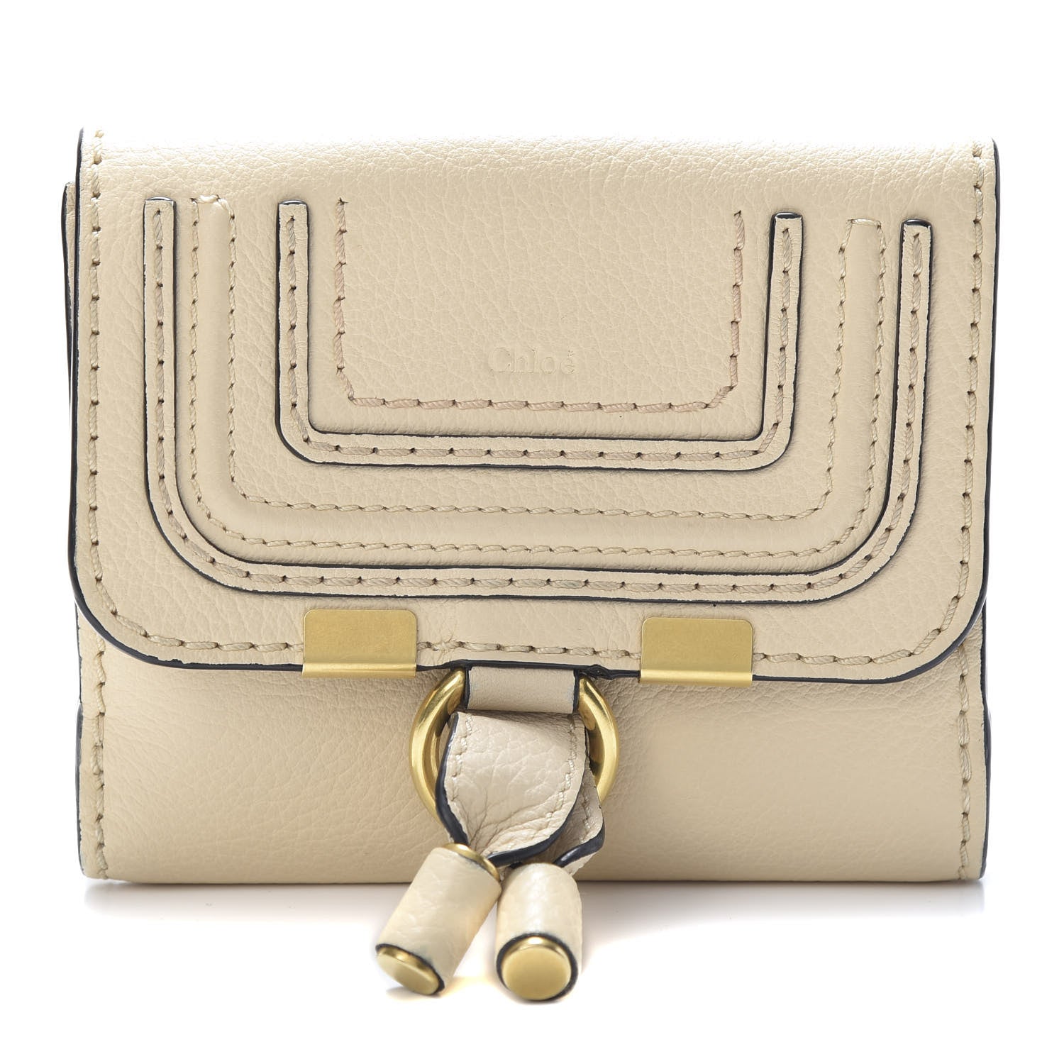 Chloe Grained Calfskin Marcie Square Wallet Blondie Beige 1 of 9