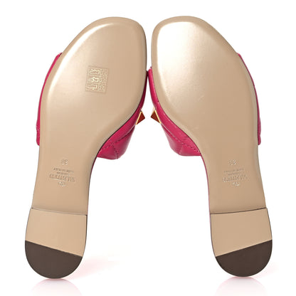 Valentino Garavani Nappa Roman Stud Flat Slide Sandals 38 Blossom 7 of 11