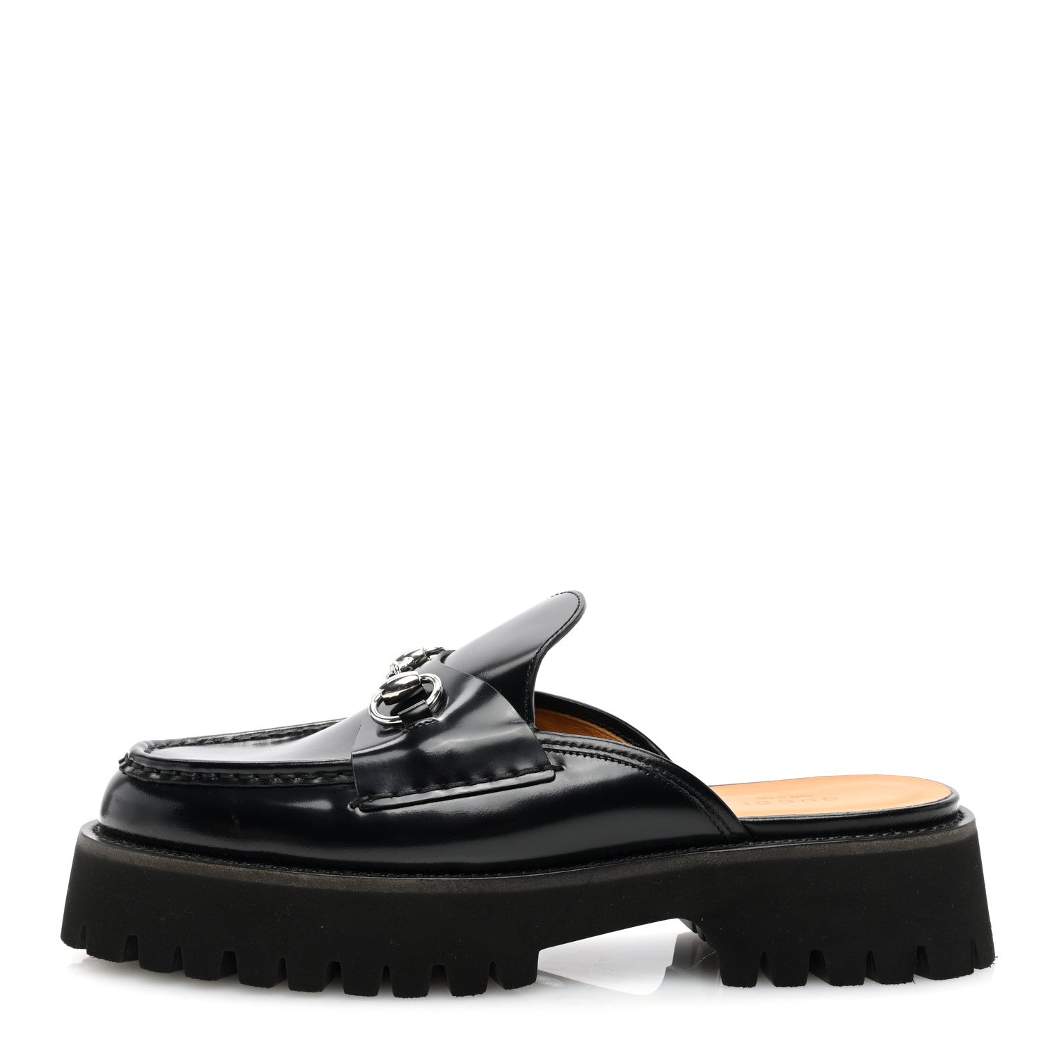 Gucci Magnum Calfskin Womens Horsebit Platform Mules 40.5 Black 1 of 7