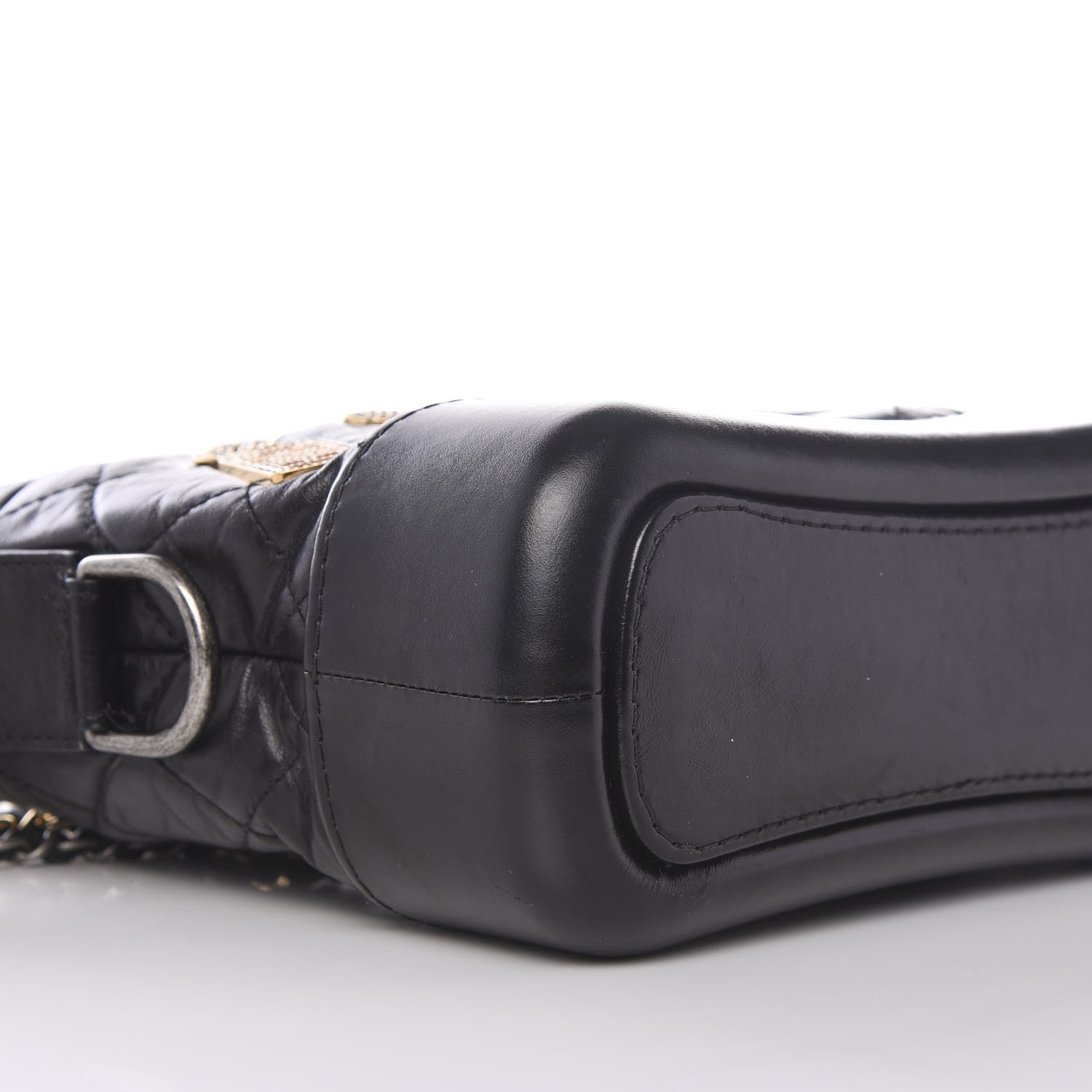Chanel Aged Calfskin Quilted Charms Small Gabrielle Hobo Black 7 of 9