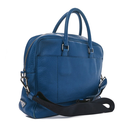 Prada Vitello Daino Briefcase Cobalto 3 of 9