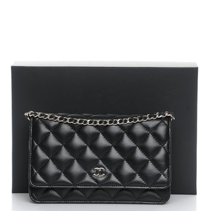 Chanel Lambskin Quilted Wallet On Chain WOC Black 9 of 9