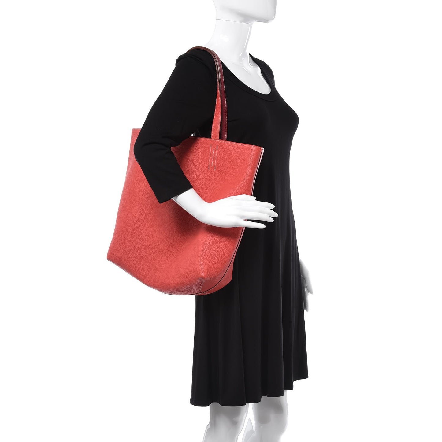 Taurillon Clemence Double Sens 45 Reversible Tote Rubis Bougainvillea