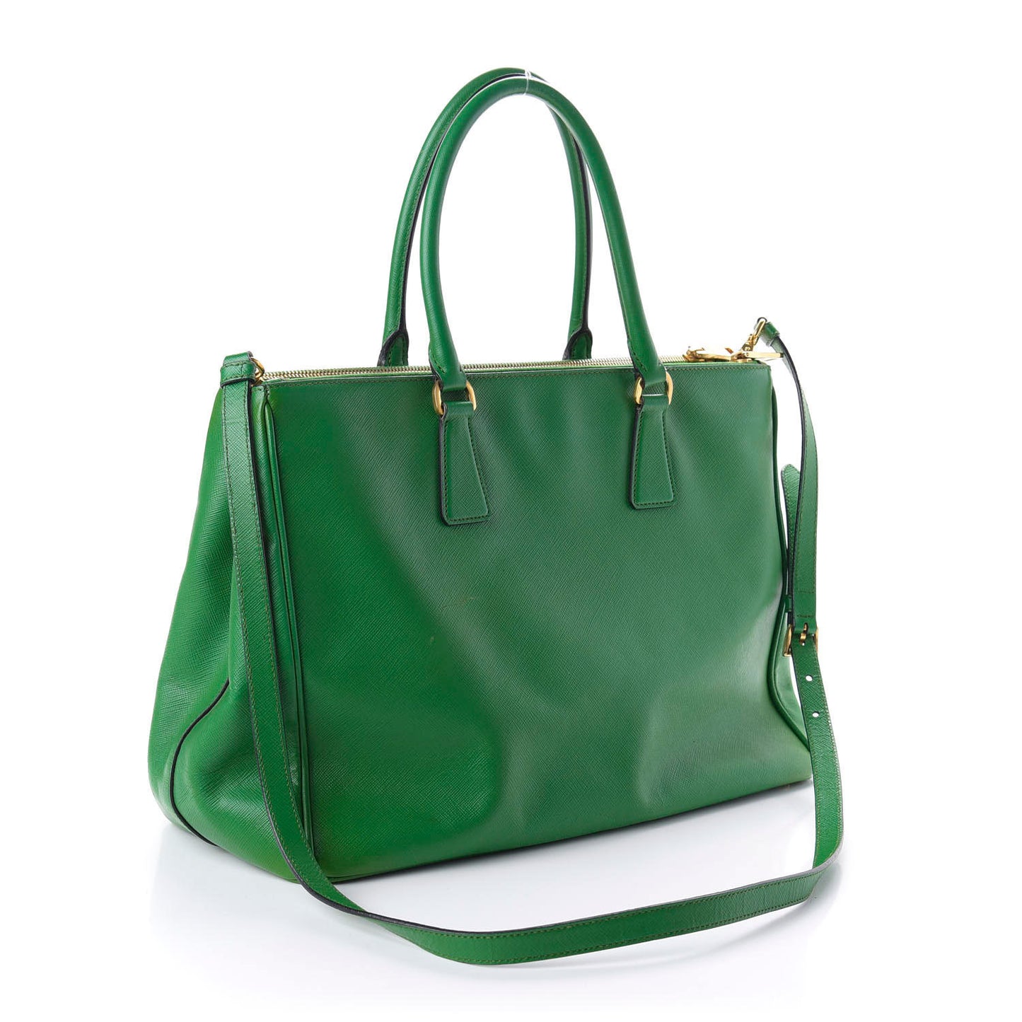 Saffiano Large Galleria Double Zip Tote Verde