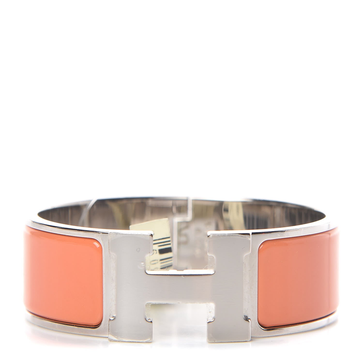 Hermes Enamel Wide Clic Clac H Bracelet PM Peach Melba 1 of 4