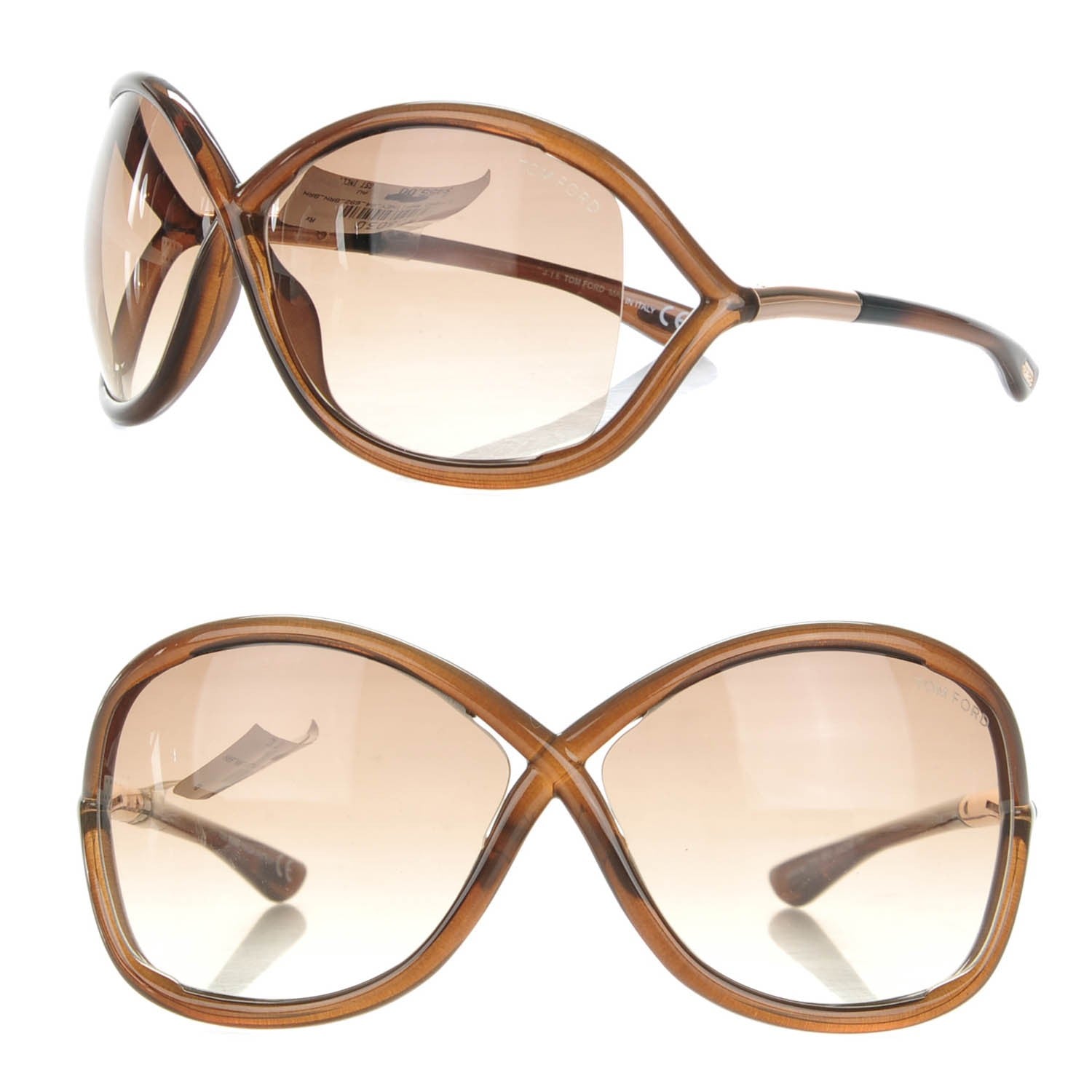 Tom Ford Acetate Whitney Crossover Sunglasses TF9 Brown 1 of 6