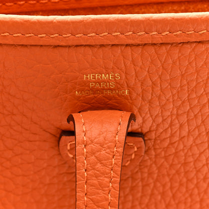Hermes Taurillon Clemence Evelyne TPM Orange 5 of 9