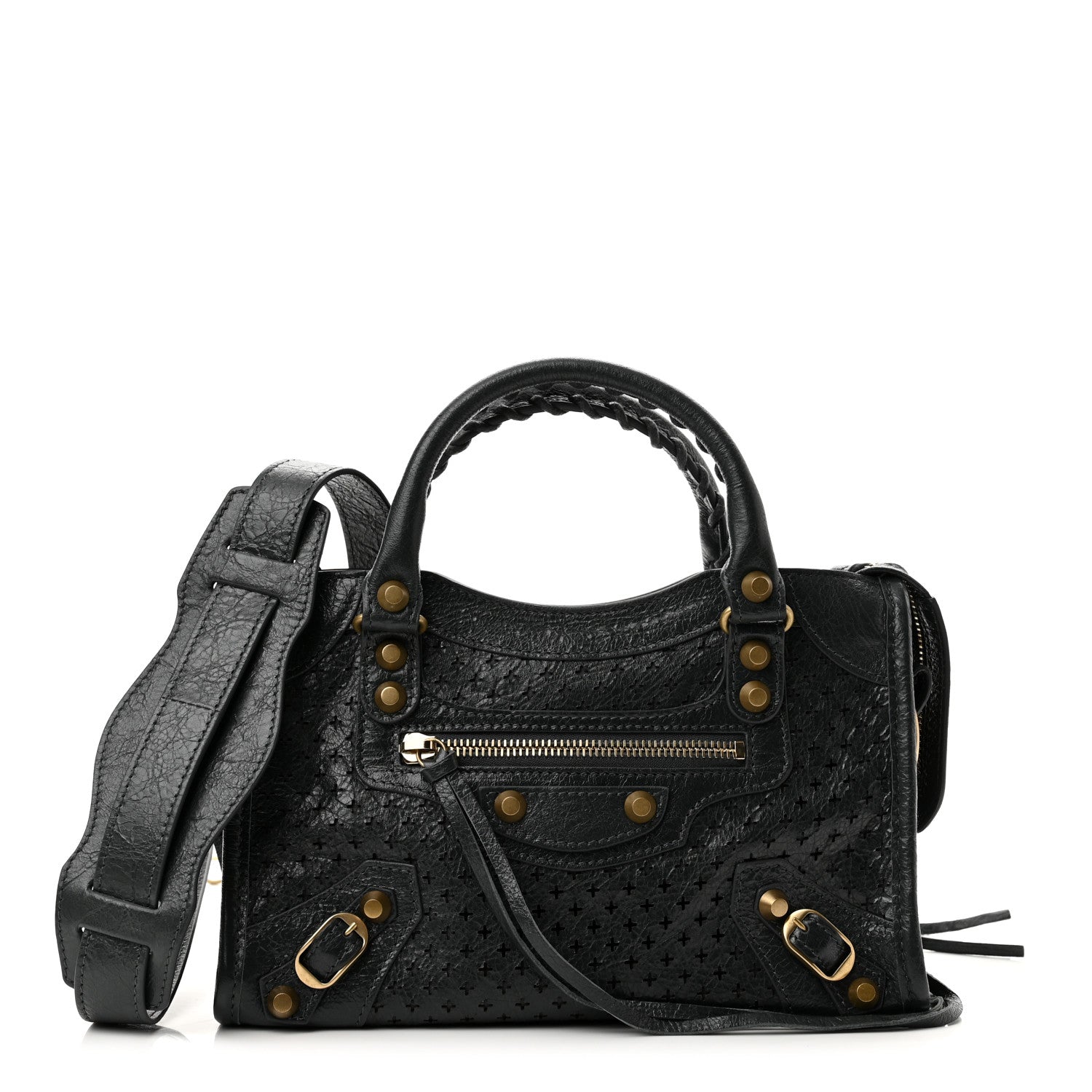 Balenciaga Agneau Stadio Laser Cut Cross Classic Gold Hardware Mini City Anthracite 1 of 10