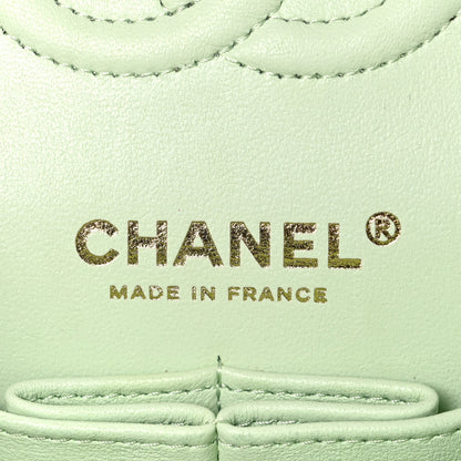 Chanel Caviar Quilted Small Double Flap Light Green 6 of 10