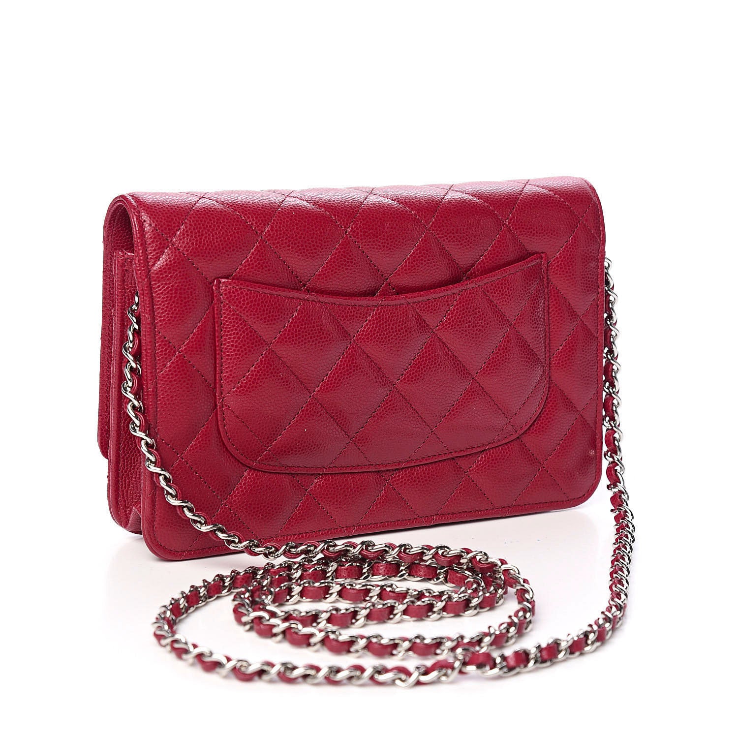 Chanel Caviar Quilted Wallet On Chain WOC Dark Pink 2 of 11