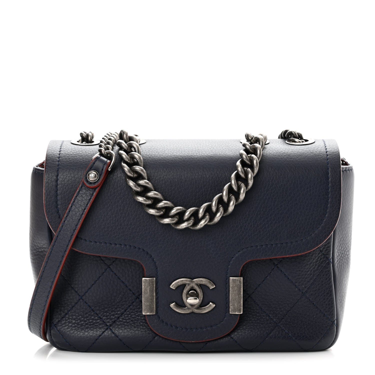 Chanel Grained Calfskin Archi Chic Flap Navy 1 of 15
