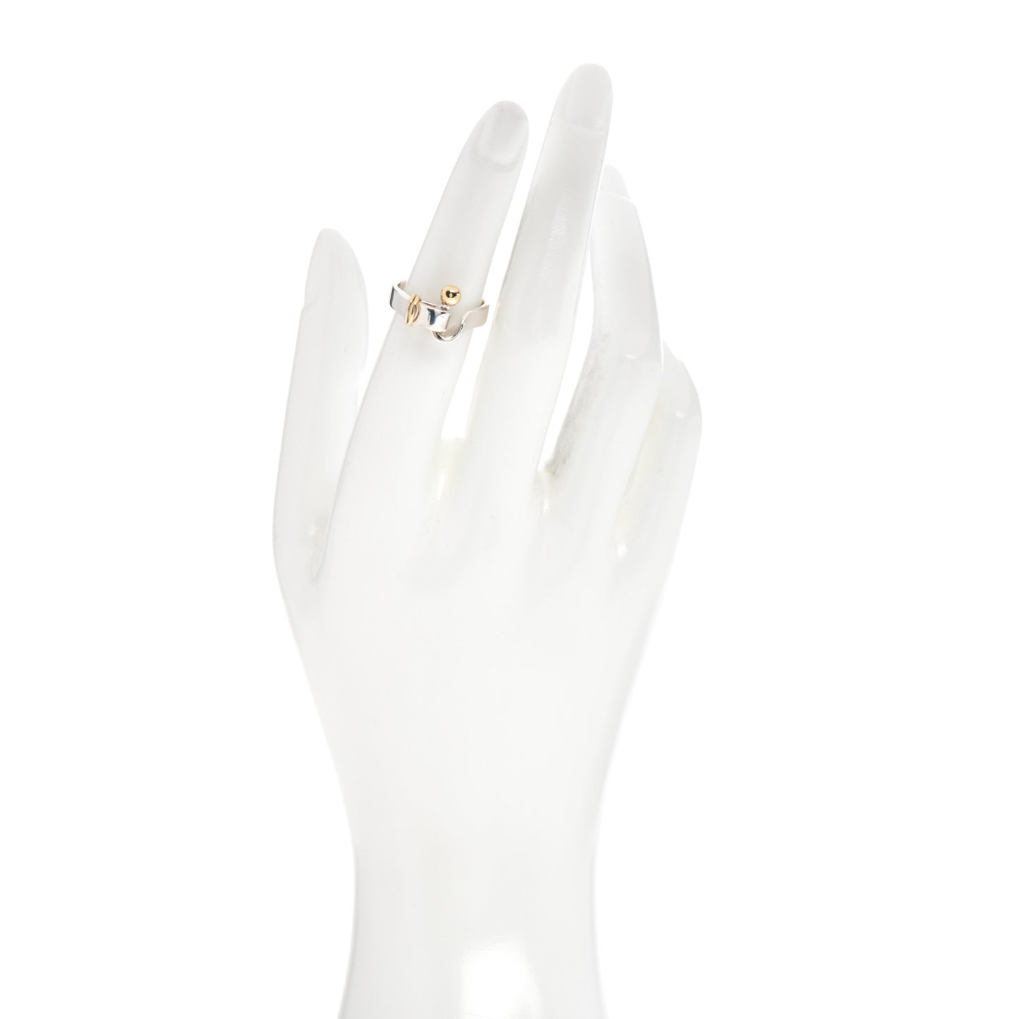 Sterling Silver 18K Yellow Gold Hook Ring 50 5.25