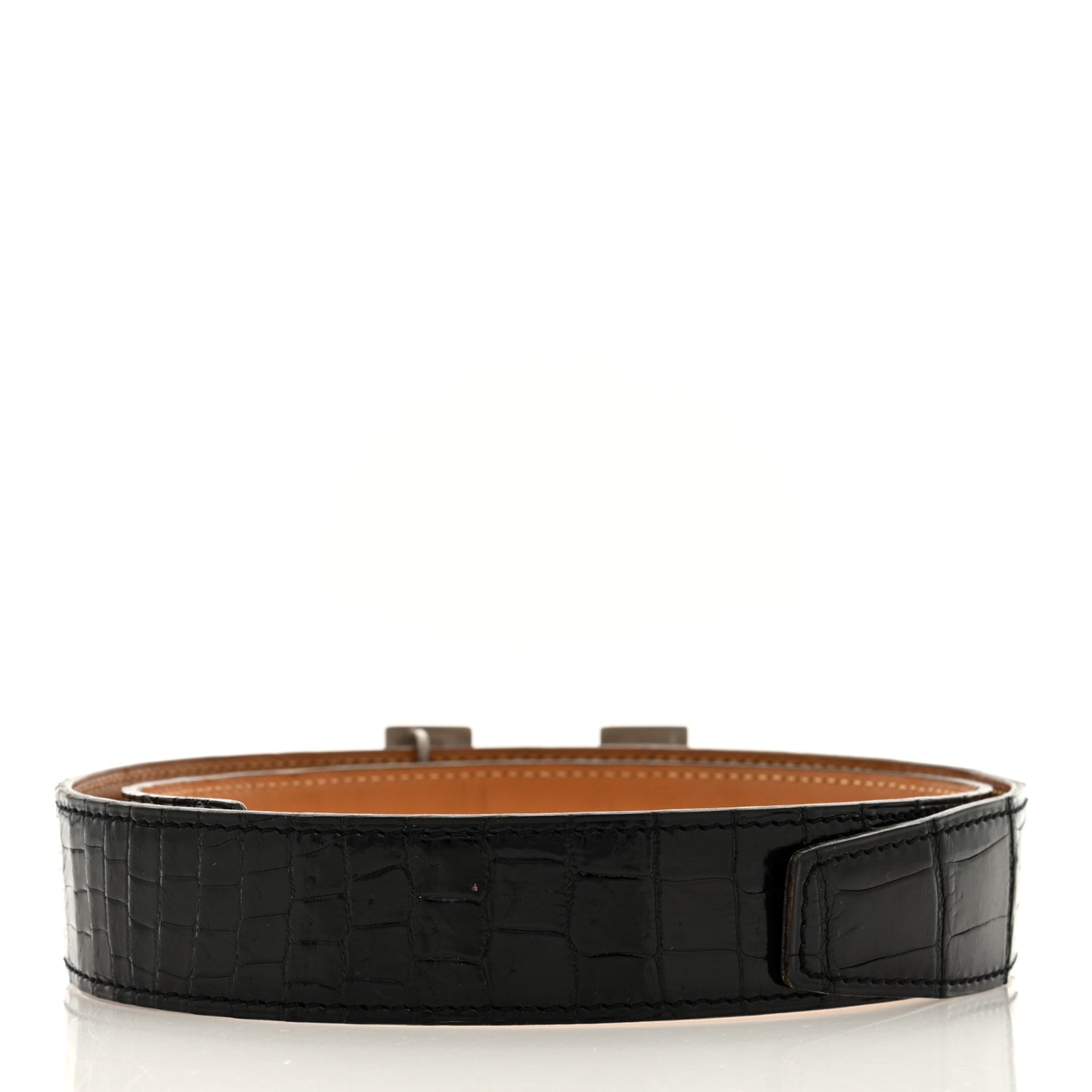 Shiny Porosus Crocodile 32mm Belt 75 30 Black