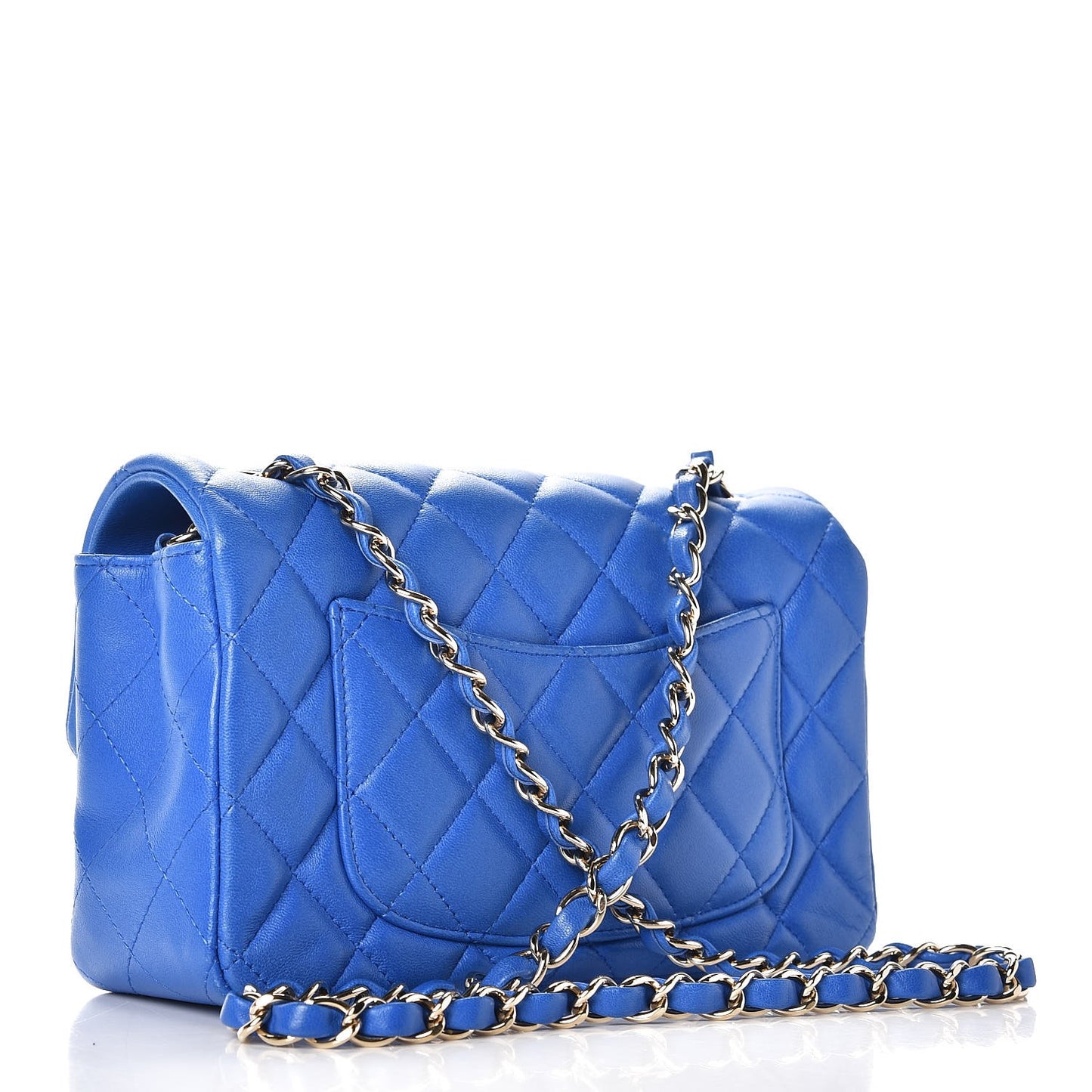 Lambskin Quilted Mini Rectangular Flap Royal Blue