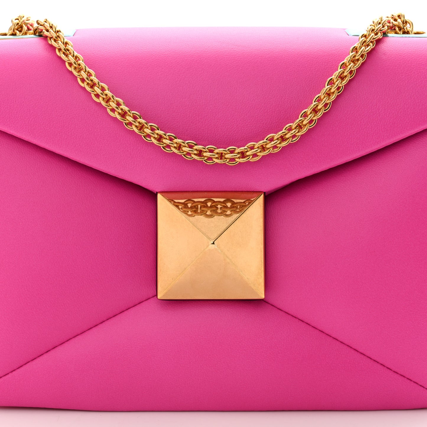 Nappa One Stud Chain Clutch Pink PP