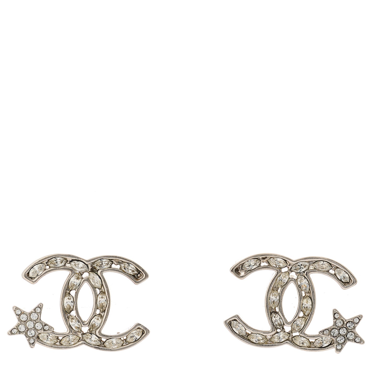 Crystal CC Starfall Earrings Silver