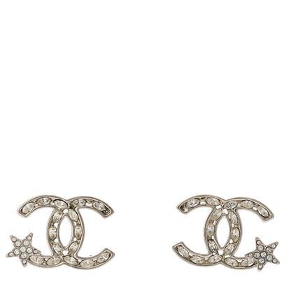Chanel Crystal CC Starfall Earrings Silver 1 of 5