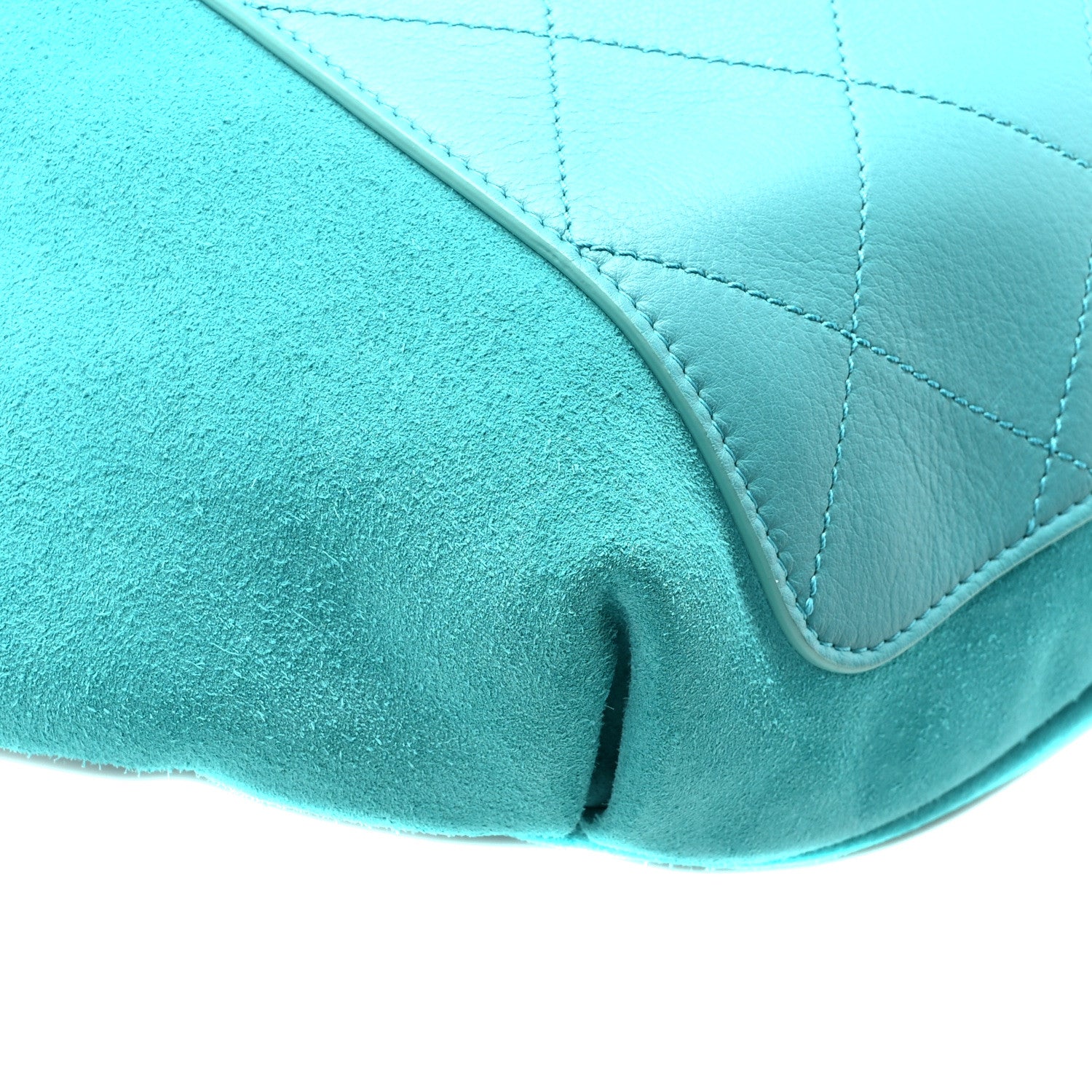 Chanel X PHARRELL WILLIAMS Suede Lambskin Oversized Waist Belt Bag Turquoise 9 of 10