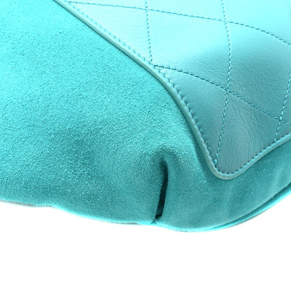 Chanel X PHARRELL WILLIAMS Suede Lambskin Oversized Waist Belt Bag Turquoise 9 of 10