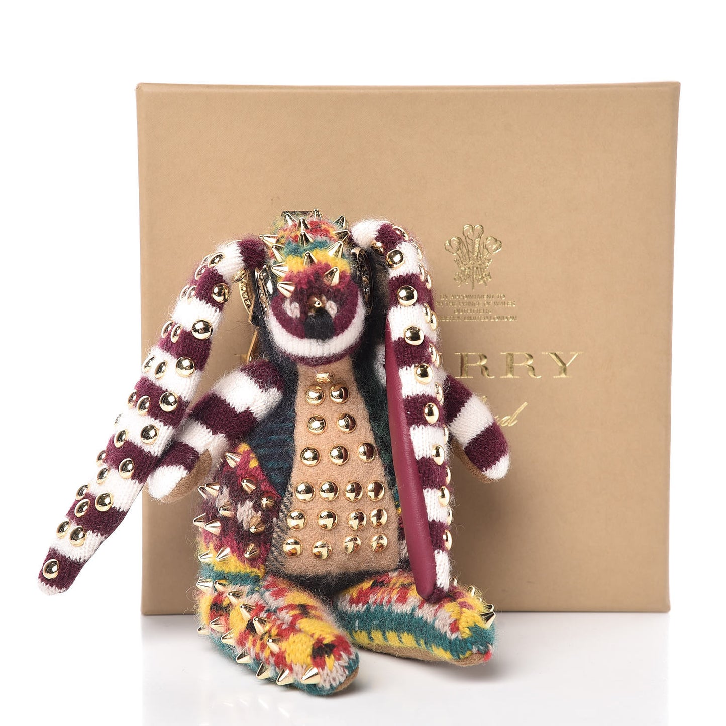 Cashmere Studded Vera The Hare Bag Charm Bordeaux Multicolor