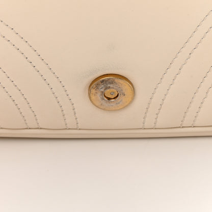 Gucci Calfskin Matelasse Pearly GG Marmont Chain Belt Bag Mystic White 13 of 19