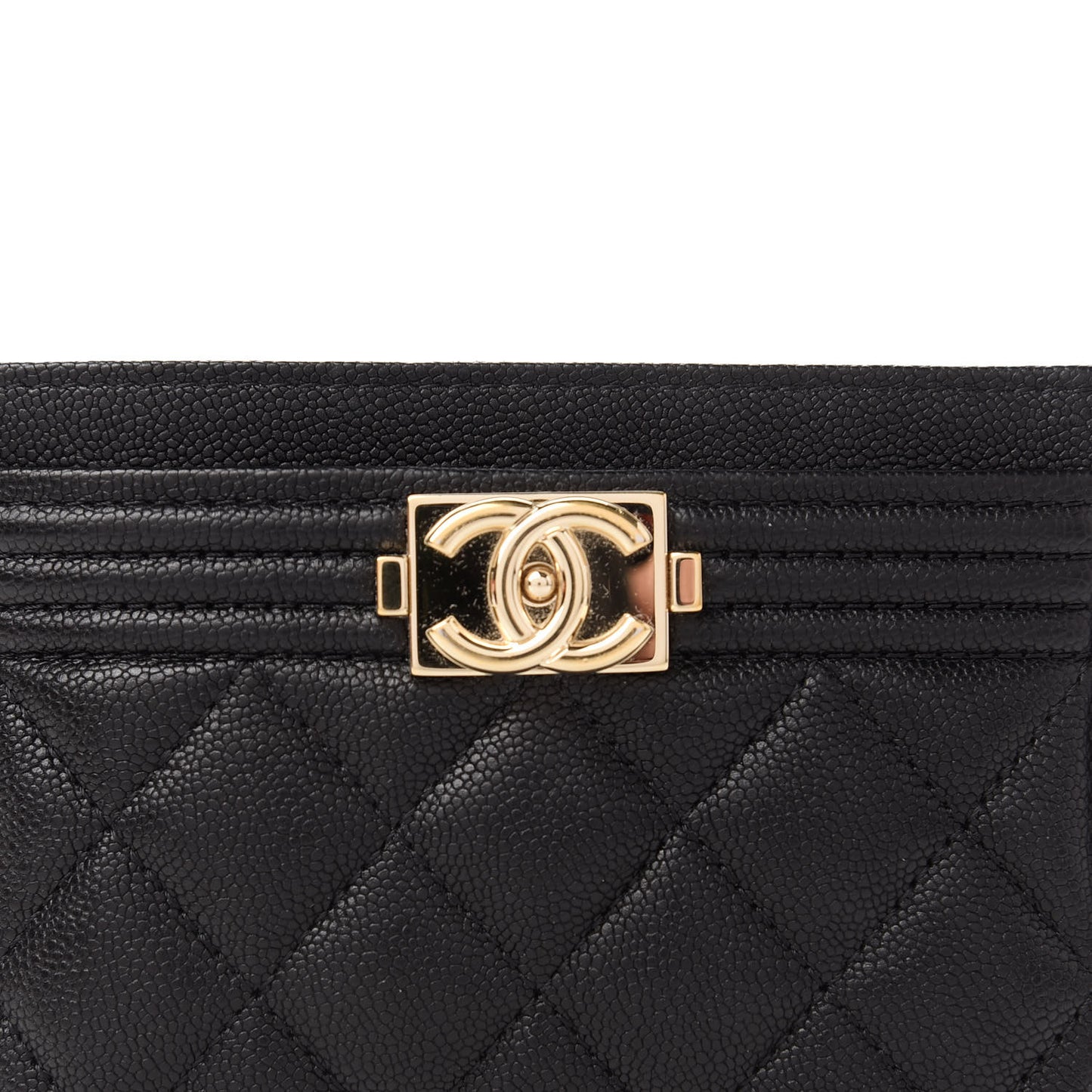 Caviar Quilted Boy Card Holder Black