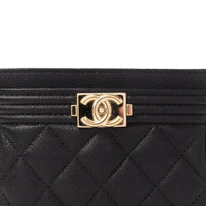 Chanel Caviar Quilted Boy Card Holder Black 9 of 10