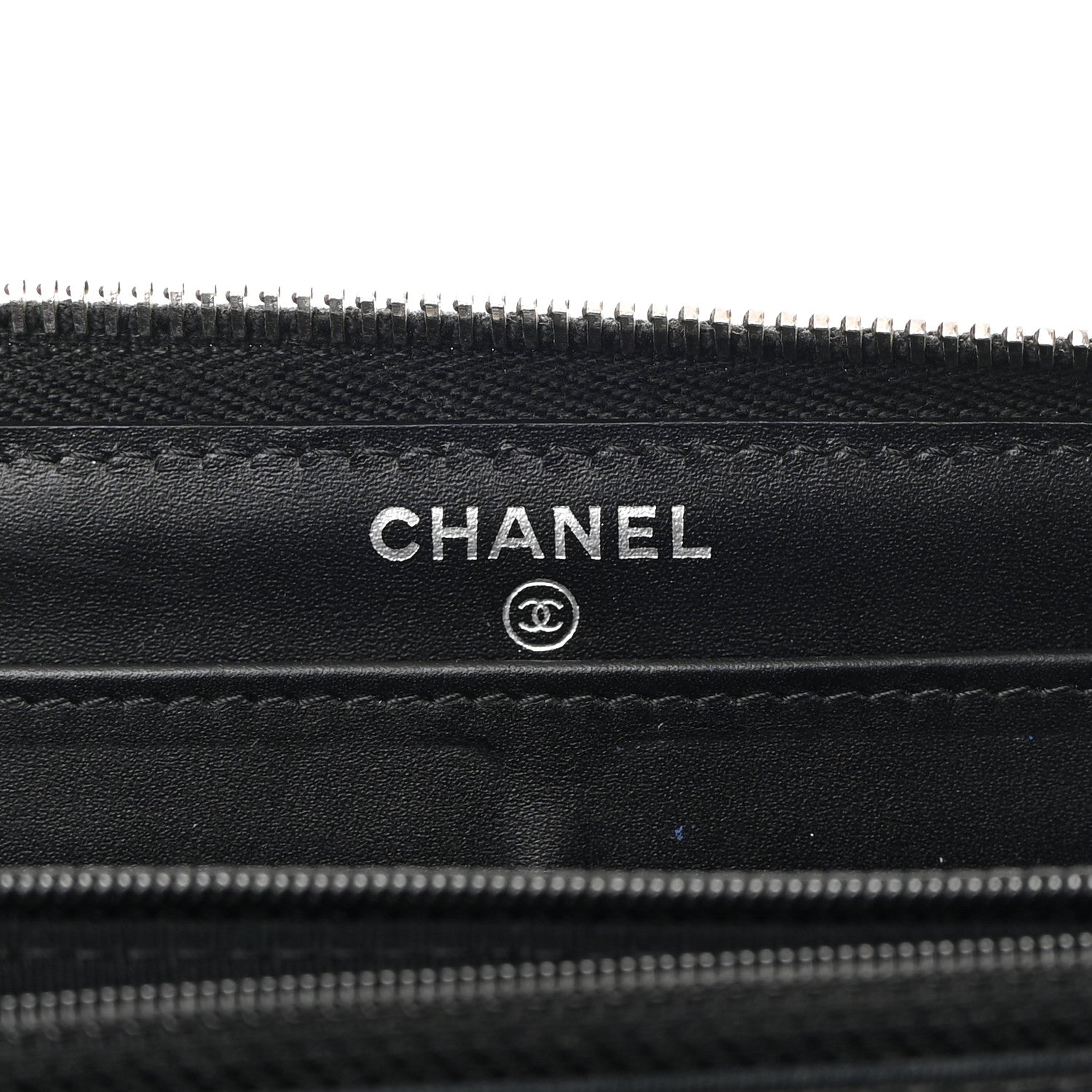 Chanel Patent Quilted Zip Around Wallet Black 5 of 10