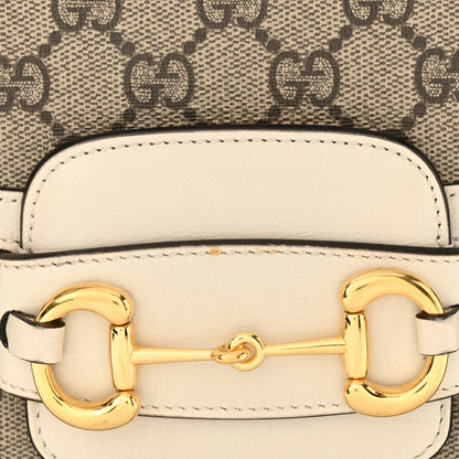 Gucci GG Supreme Monogram Horsebit 1955 Shoulder Bag Beige Mystic White 14 of 15