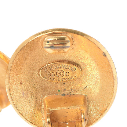 Chanel CC Button Clip On Earrings Gold 4 of 4